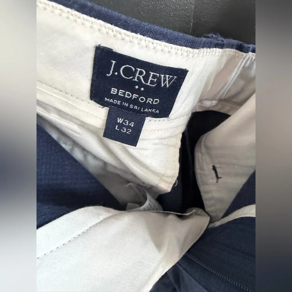 J. Crew | Men's Bedford Cotton Blue Pattern Dress Pants | 34x32